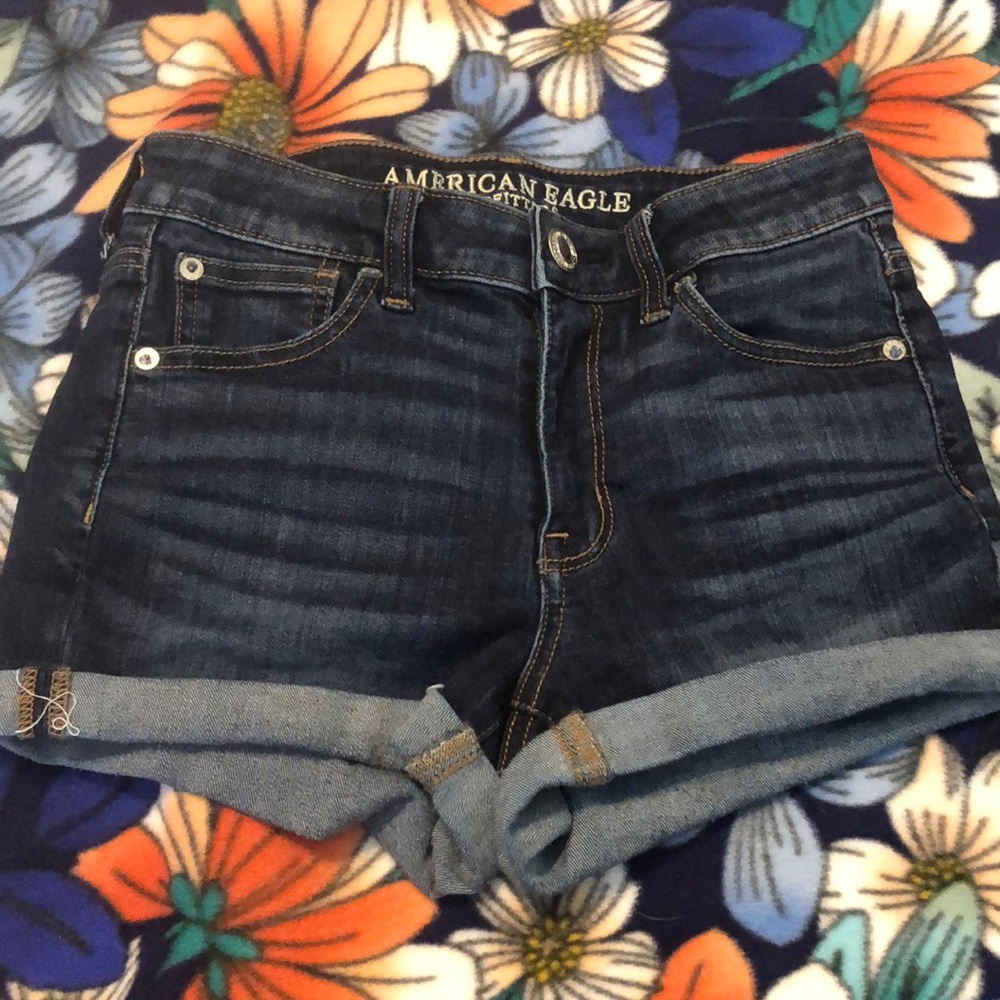AE denim shorts